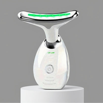 7LED Color Vibrating Neck Device Beauty Gift, Neck and Face Skin Massager, 1 Piece Set Portable Usb Charging, Electric Facial Ma