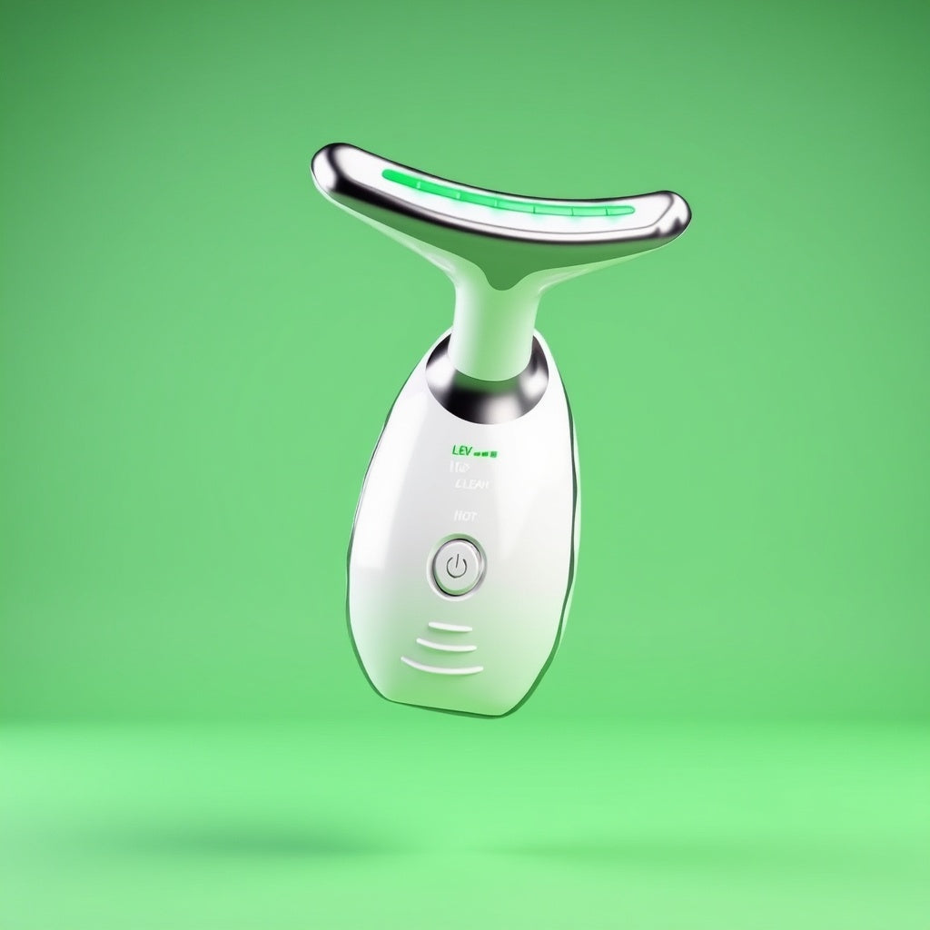 7LED Color Vibrating Neck Device Beauty Gift, Neck and Face Skin Massager, 1 Piece Set Portable Usb Charging, Electric Facial Ma